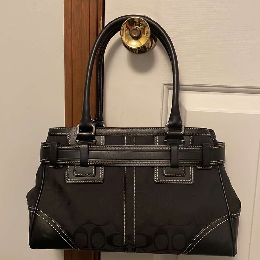 Black Coach Handbag - Picture 3 of 5